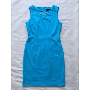 Blue Structured Pattern Dress